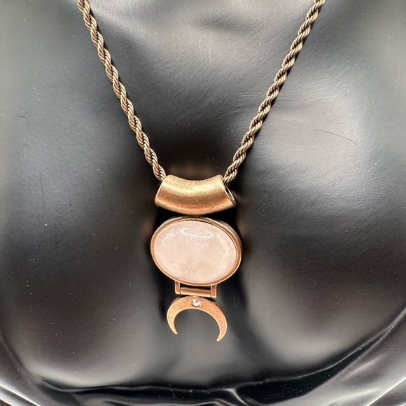 Alex and Ani Rose Gold Crescent Moon Pendant Necklace - Picture 2 of 4